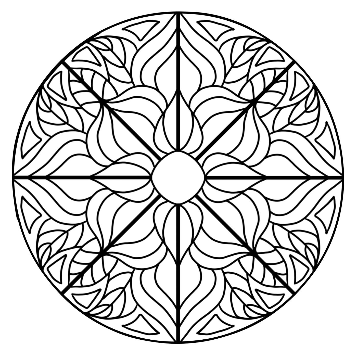 Flower petals and leaves mandala coloring page by dazzlingcraftshack on