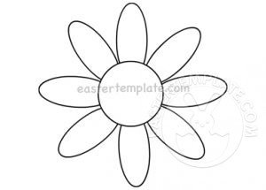 Daisy with eight petals coloring page