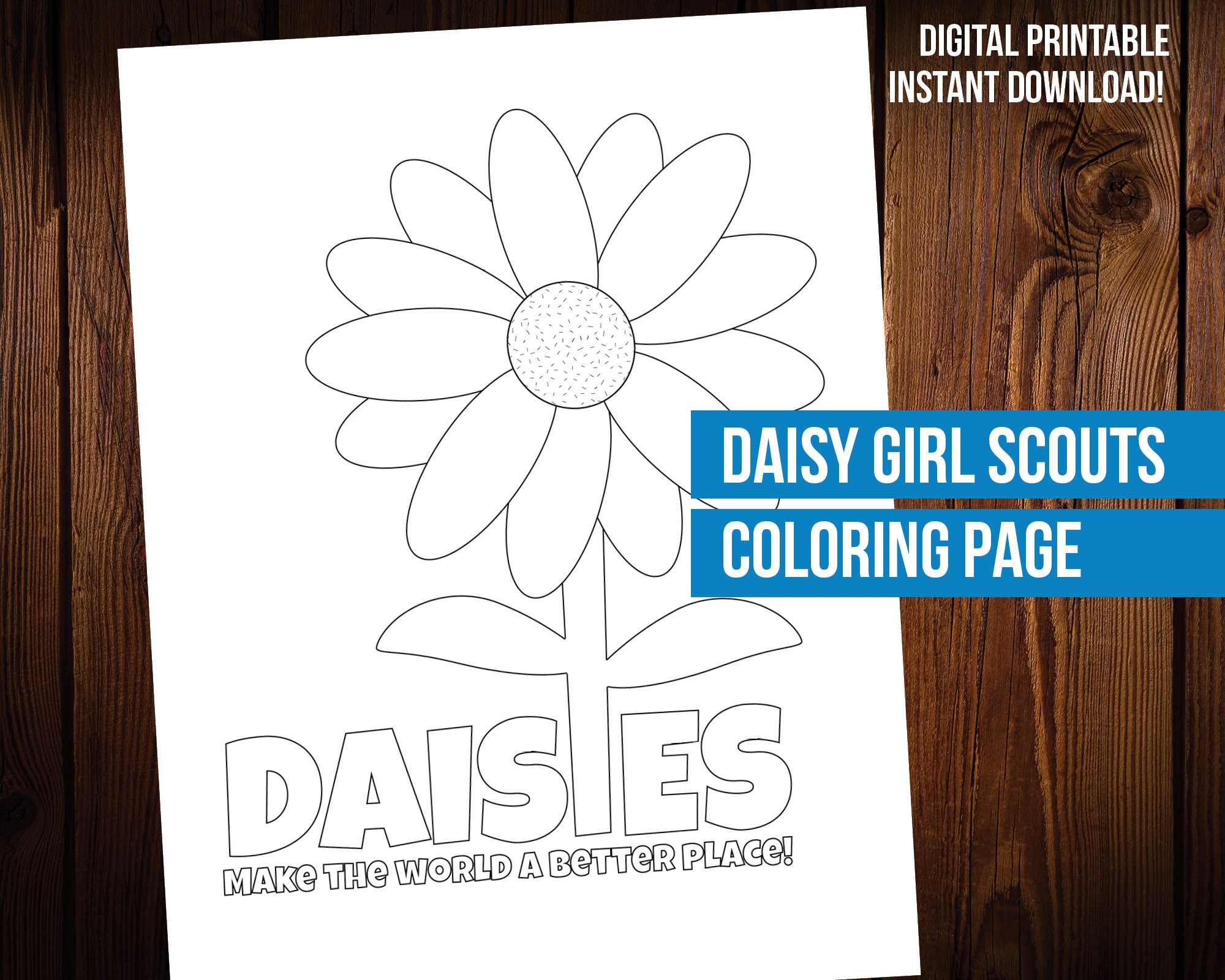 Daisy girl scout coloring page printable