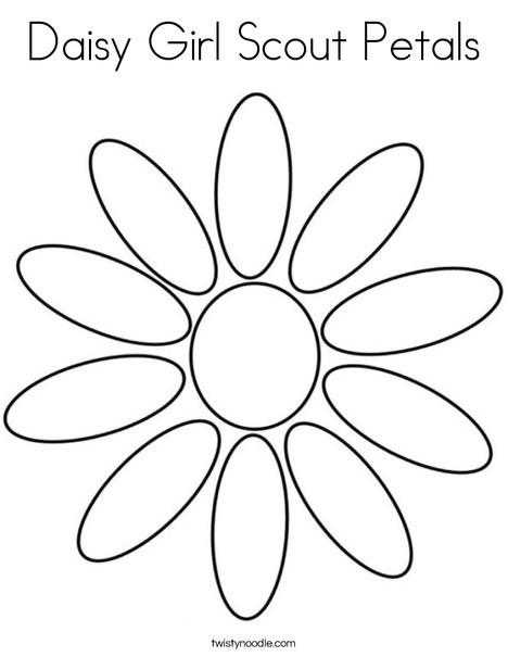 Daisy girl scout petals coloring page