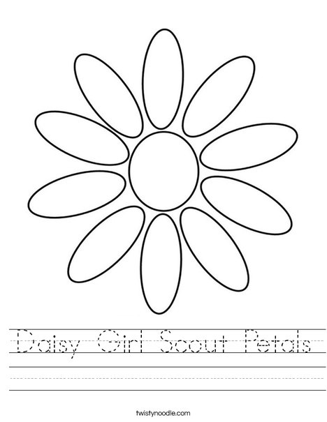 Daisy girl scout petals worksheet