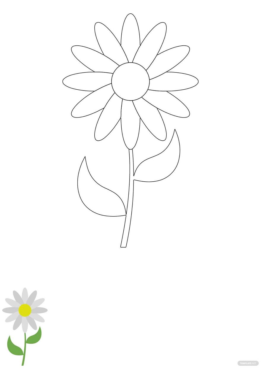 Free daisy flower coloring page