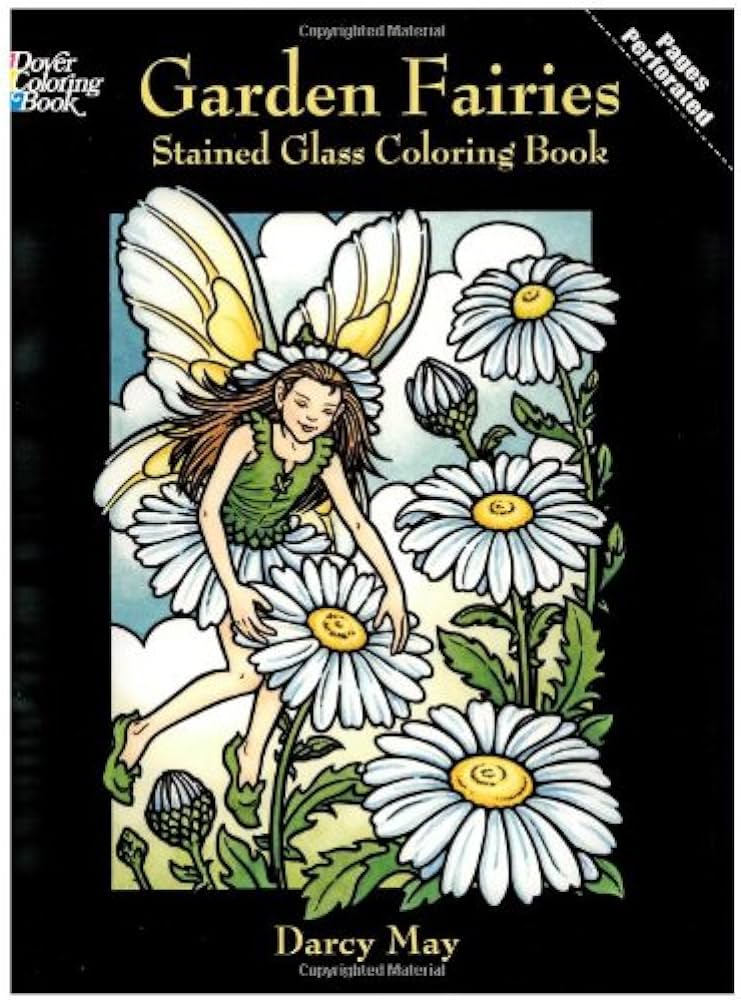 Garden fairies stained glass coloring book dover stained glass coloring book darcy may books