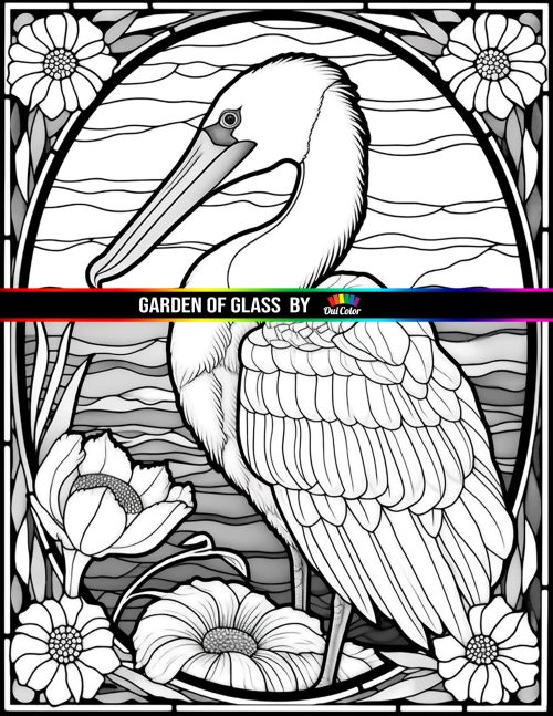 Garden of glass a whimsical coloring book of stained glass bird and flower mosaics pdf