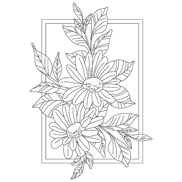 Free vector hand drawn daisy outline illustration