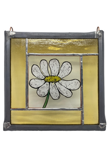 Liz dart stained glass daisy panel ld â the made in stroud shop