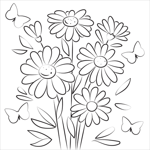 Daisy coloring page free printable coloring pages