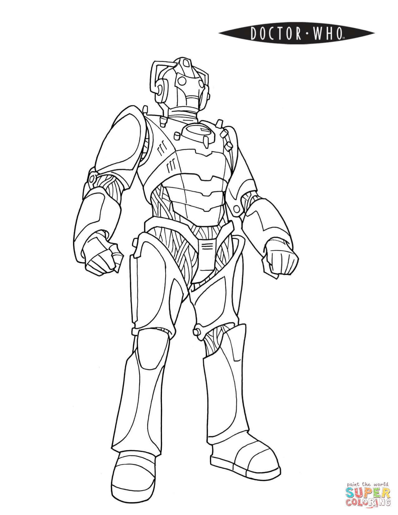 Cybermen coloring page free printable coloring pages