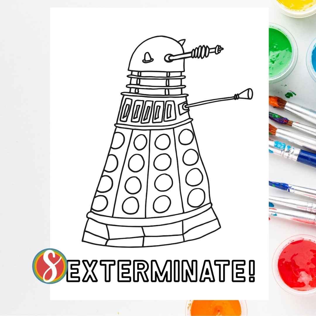 Free doctor who coloring pages â stevie doodles