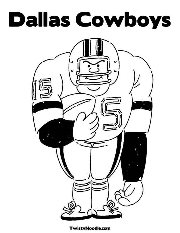 Dallas cowboys football player coloring page