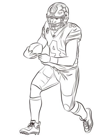 Dak prescott coloring page free printable coloring pages