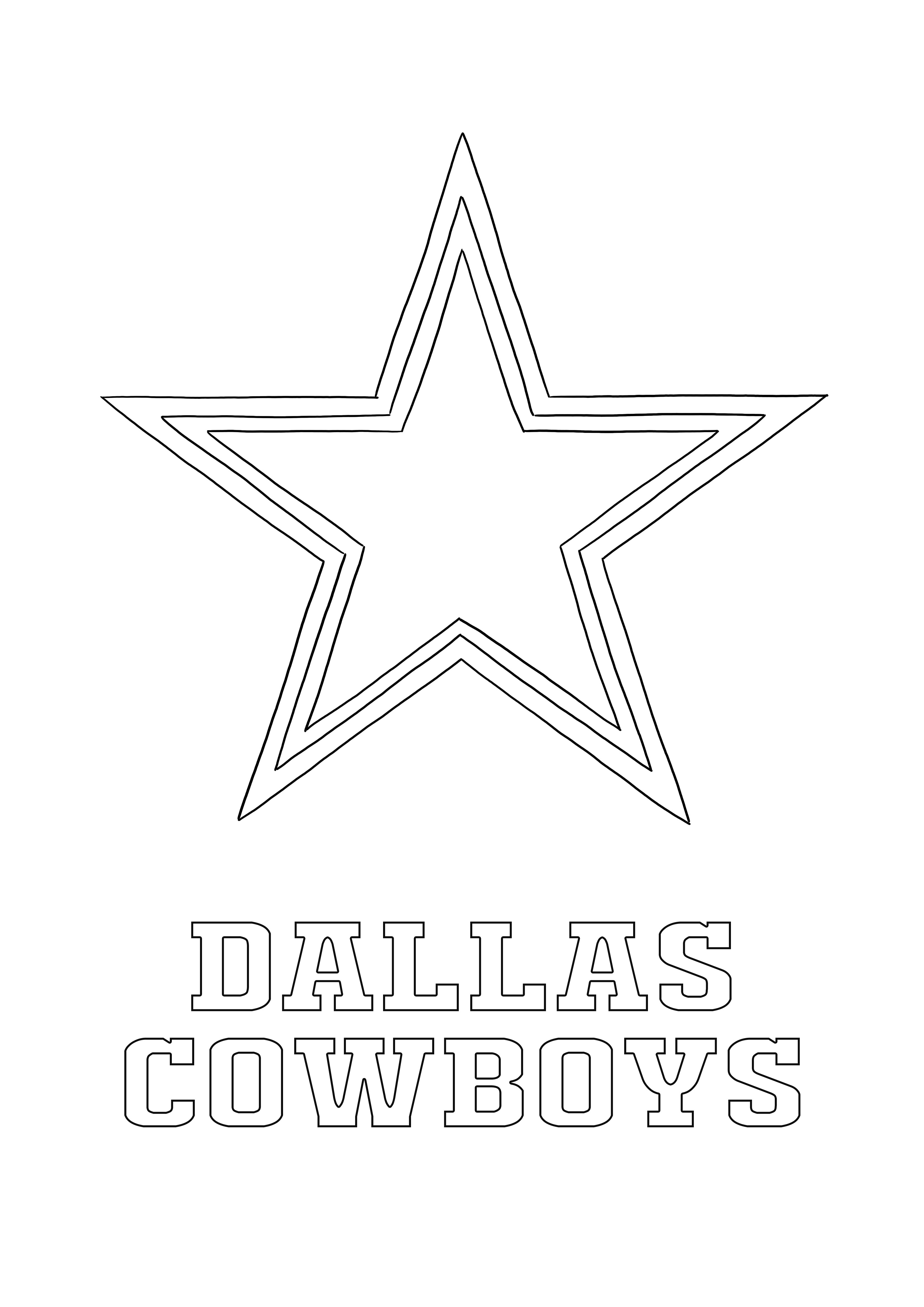 Dallas cowboys logo free coloring and printing for all sports fans