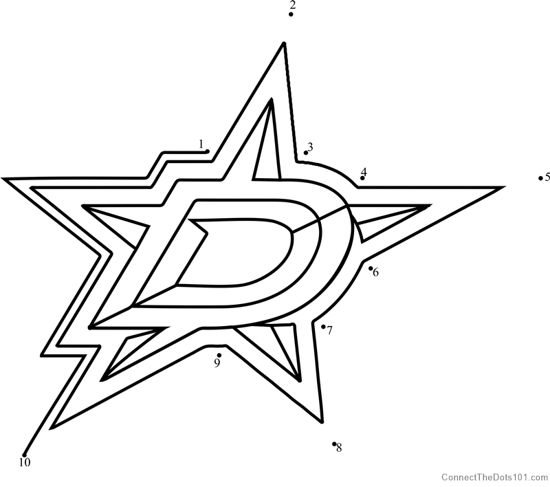 Dallas stars logo dot to dot printable worksheet