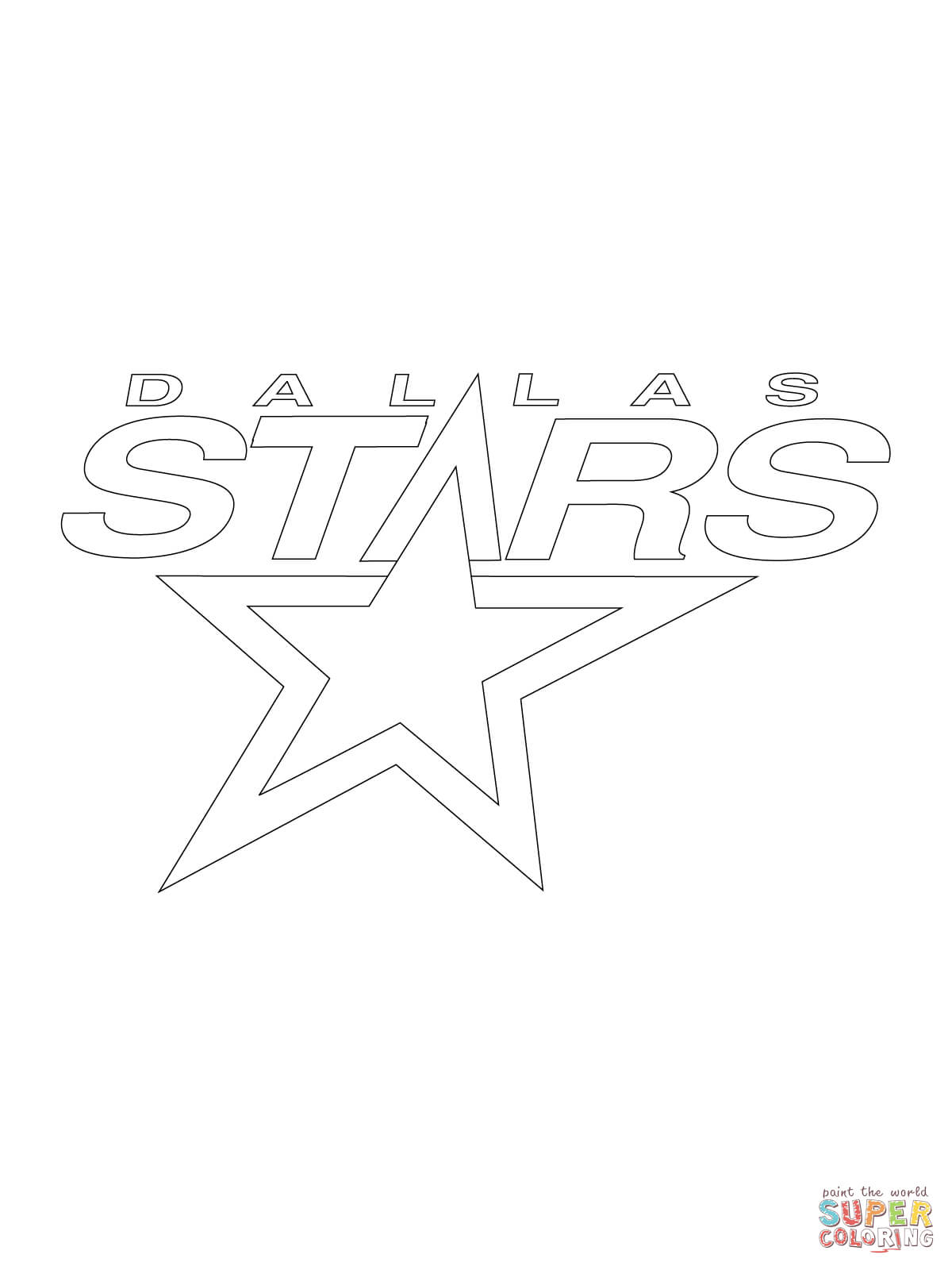 Dallas stars logo coloring page free printable coloring pages