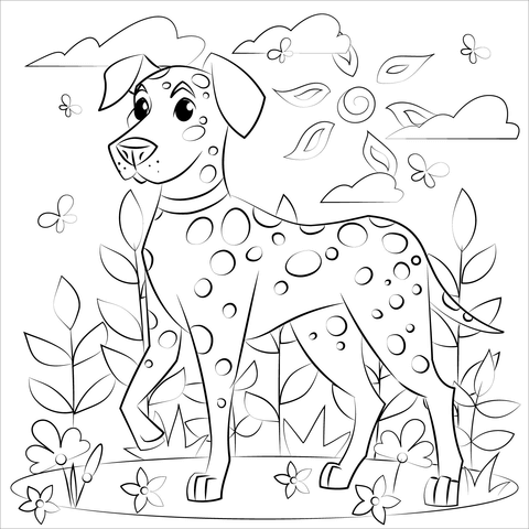 Dalmatian coloring page free printable coloring pages