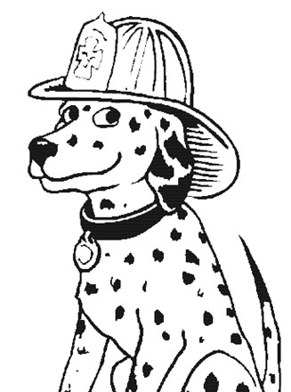 Police and fire fighters coloring page