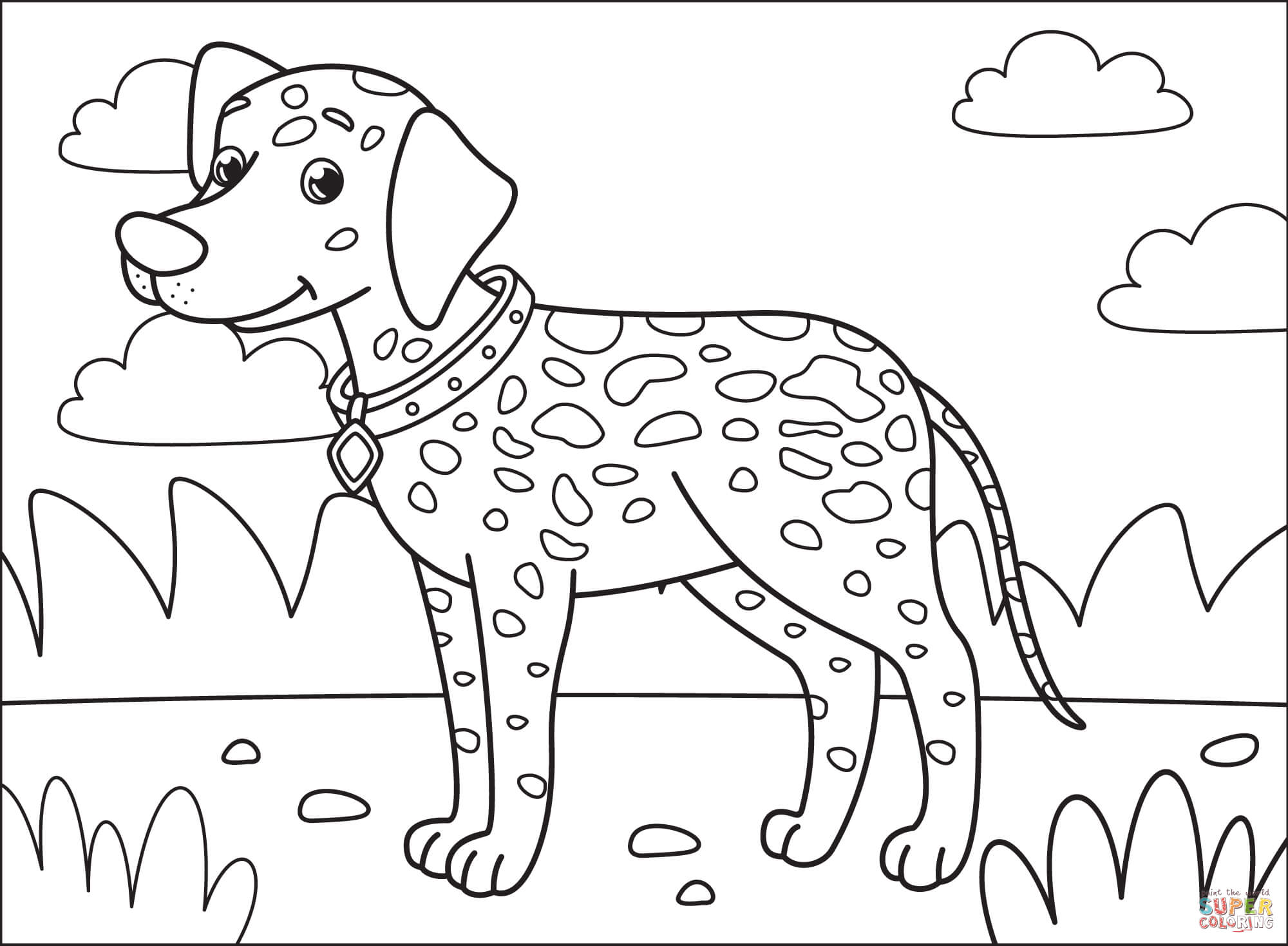 Dalmatian coloring page free printable coloring pages