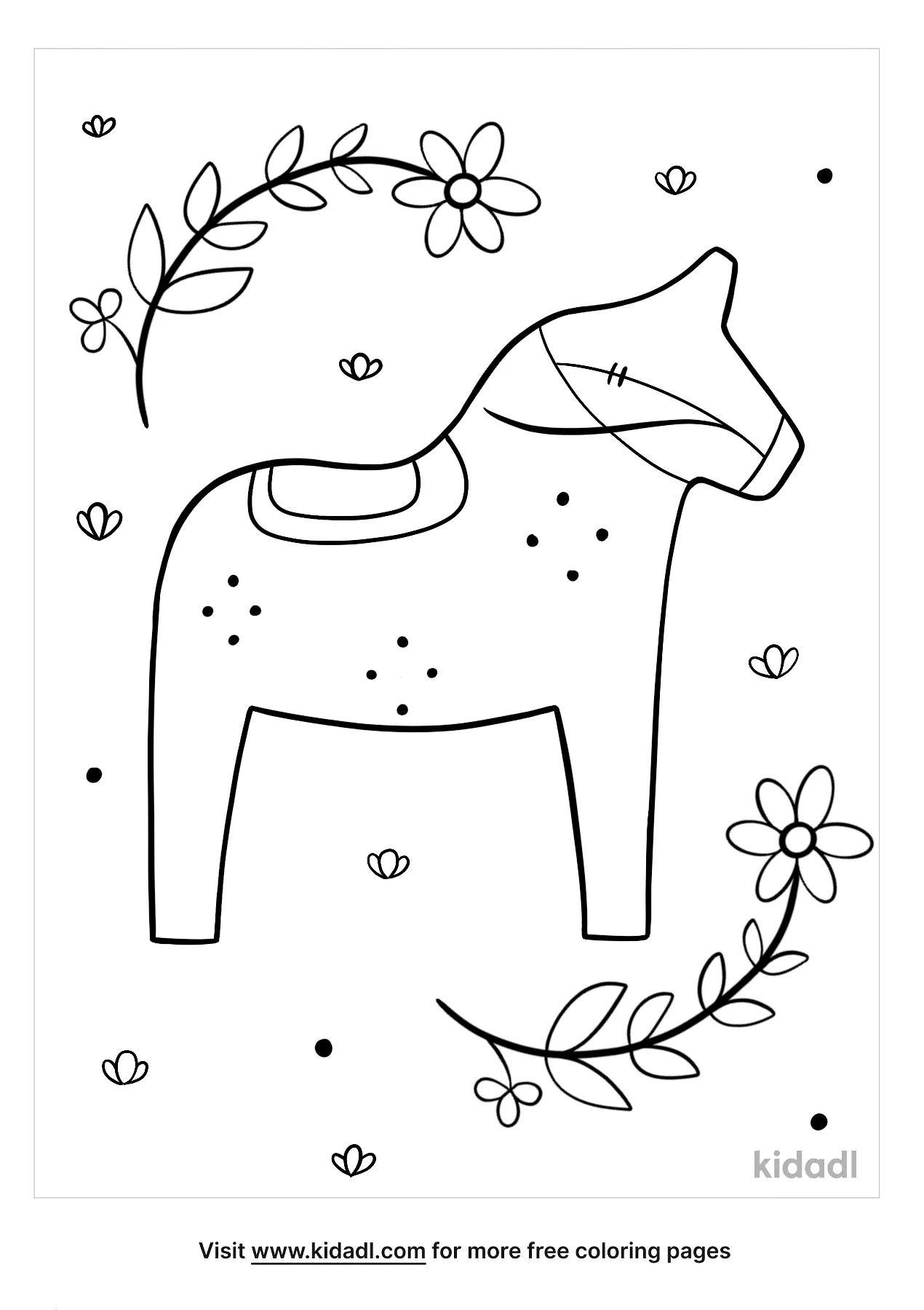 Free dala horse coloring page coloring page printables