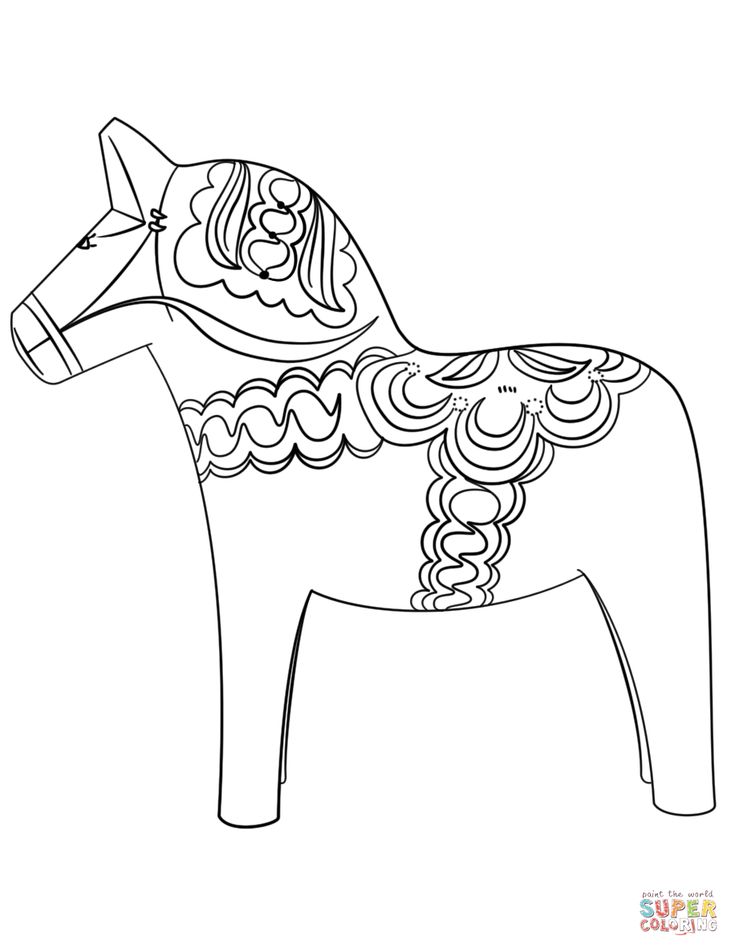 Swedish dala horse coloring page free printable coloring pages horse coloring pages dala horse horse crafts