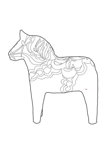 Swedish dala horse coloring page from sweden category select from printable crafts of cartoons nature aâ horse coloring pages dala horse horse coloring