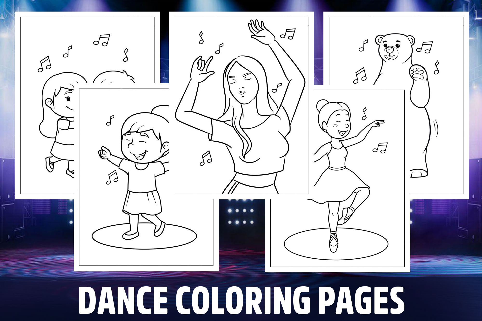 Dance coloring pages for kids girls boys teens birthday school activity made by teachers