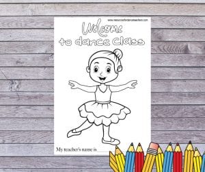 Back to dance coloring page resources for dance teachers