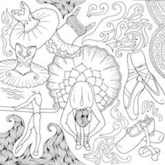 Printable coloring page zentangle dance coloring book download now