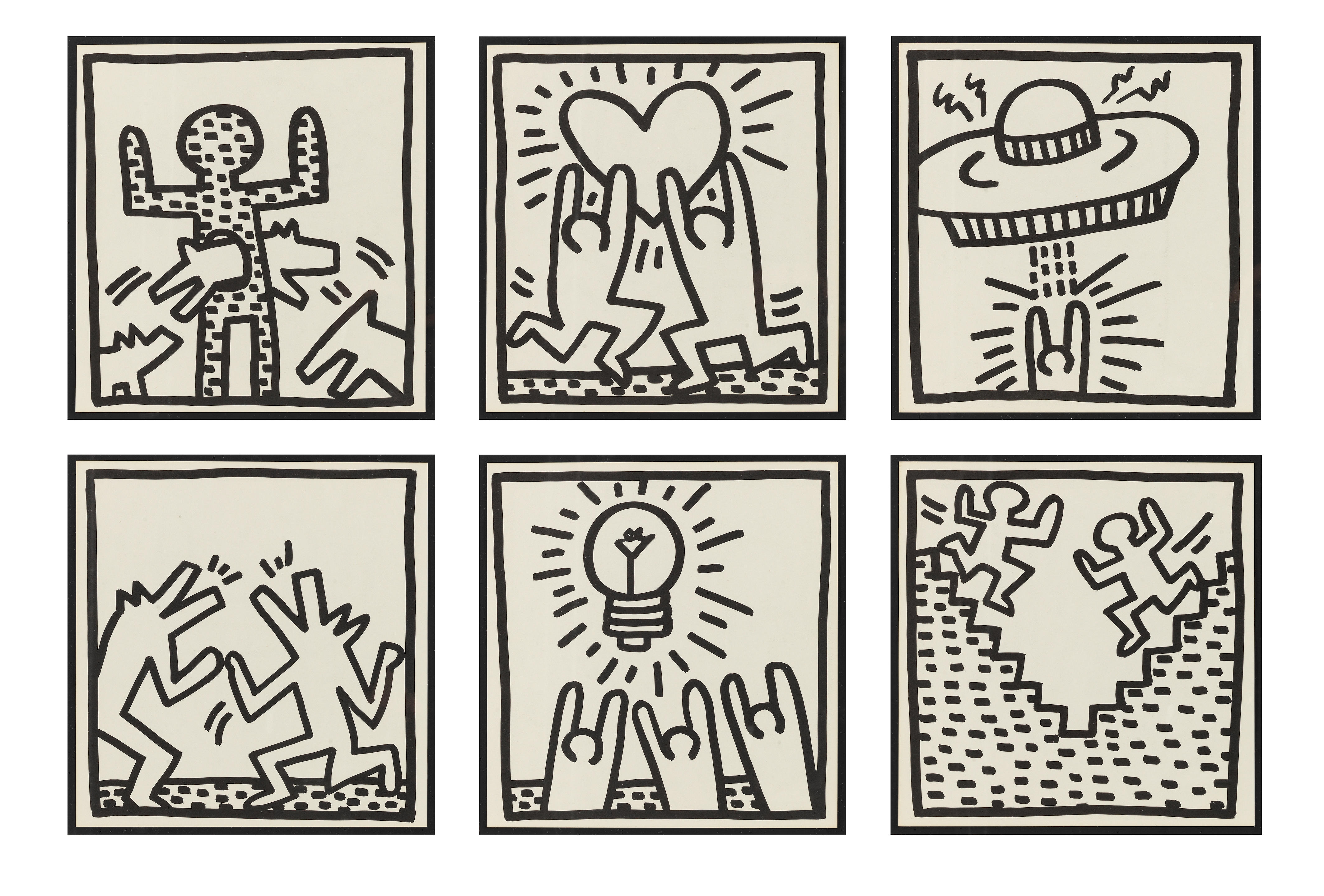 Keith haring six coloring book plates from keith haring