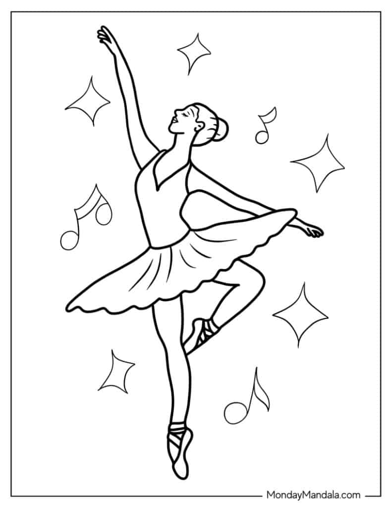 Dancing coloring pages free pdf printables