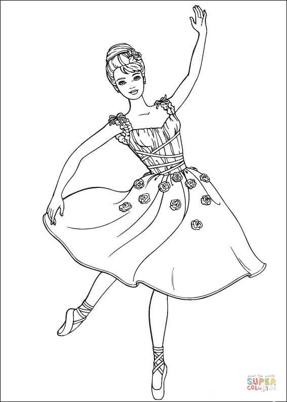 Barbie is dancing coloring page free printable coloring pages