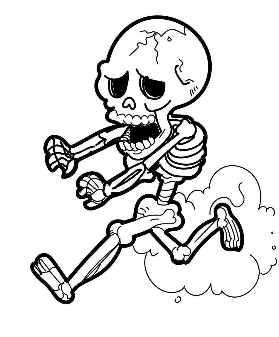 Skeleton coloring pages printable for free download