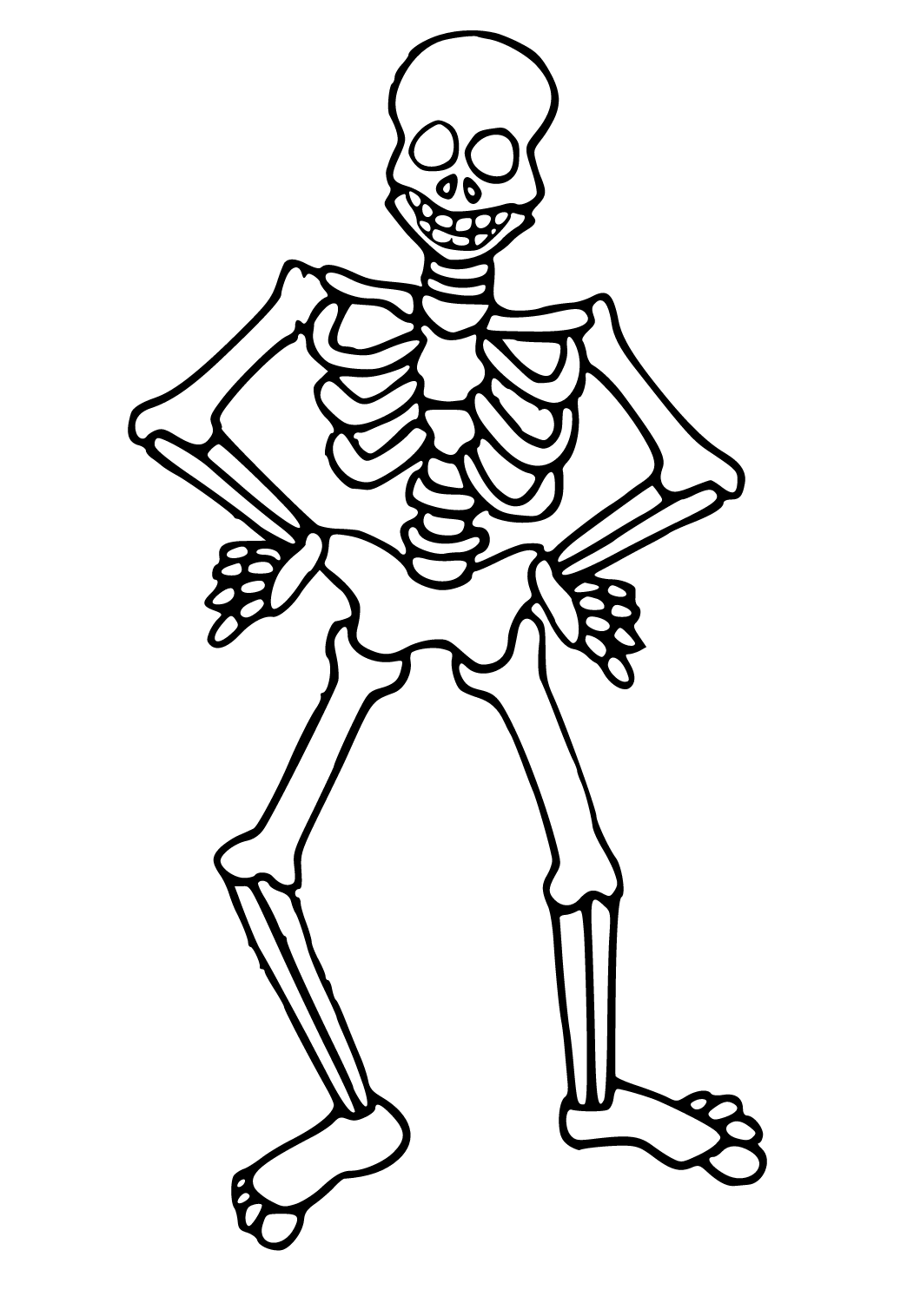 Free printable skeleton dance coloring page for adults and kids