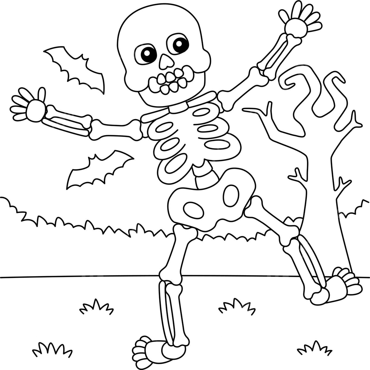 Dancing skeleton halloween coloring page for kids skeleton mexican colouring page vector skeleton drawing halloween drawing mexican drawing png and vector with transparent background for free download