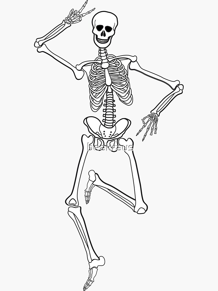 Skeleton dancing sticker for sale by beakraus