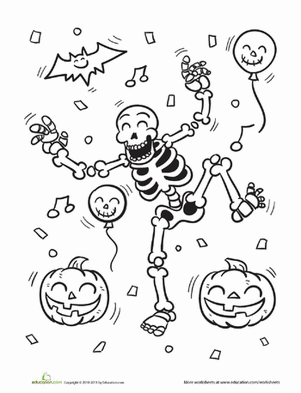 Skeleton worksheet education halloween coloring pages halloween coloring free halloween coloring pages