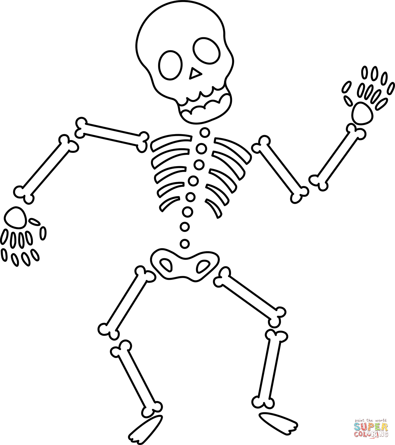 Dancing skeleton coloring page free printable coloring pages