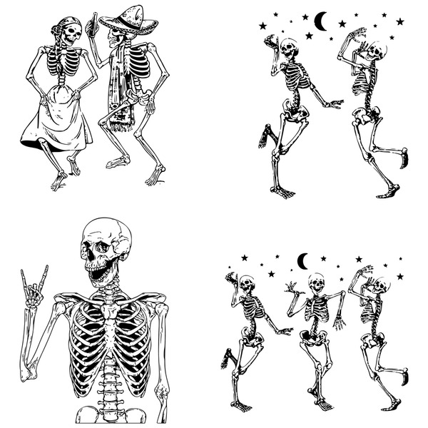 Drawn dancing skeleton royalty