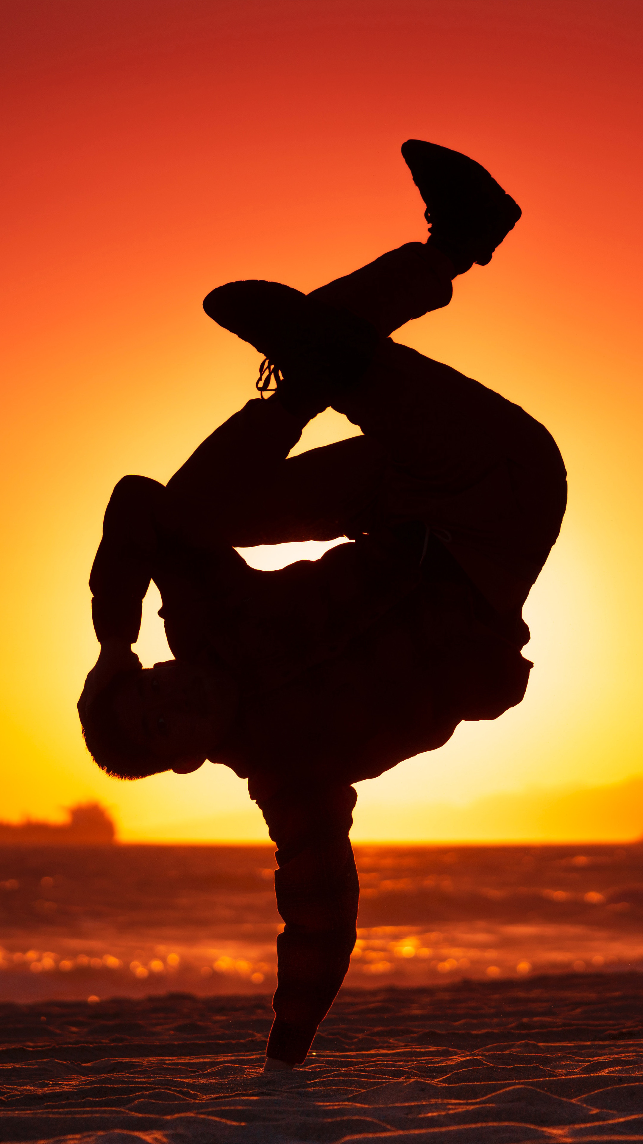 Boy dance beach sunset sunlight k ultra hd mobile wallpaper