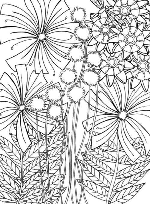 Printable dandelion coloring page