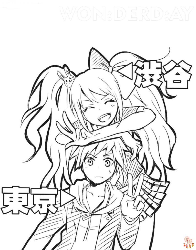 Discover the world of anime with danganronpa coloring pages