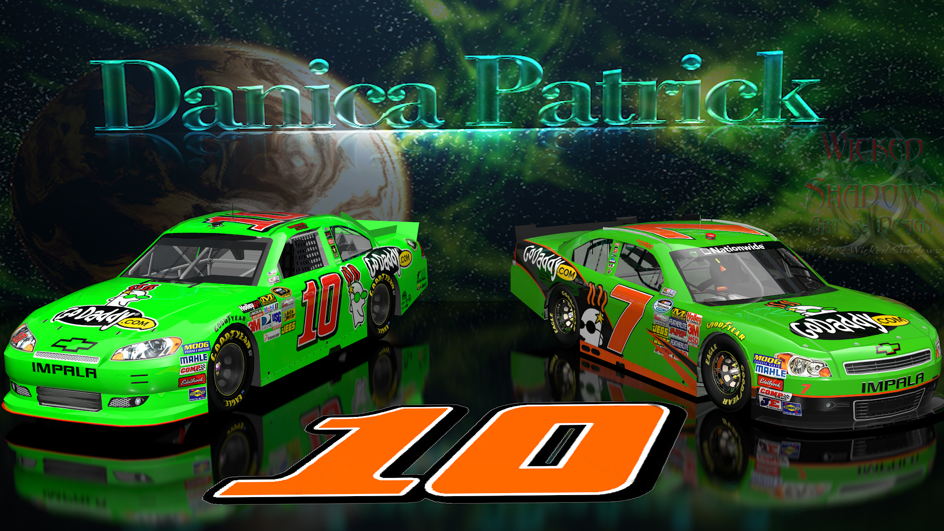 Danica patrick nns and cup go daddy cars wallpaper x