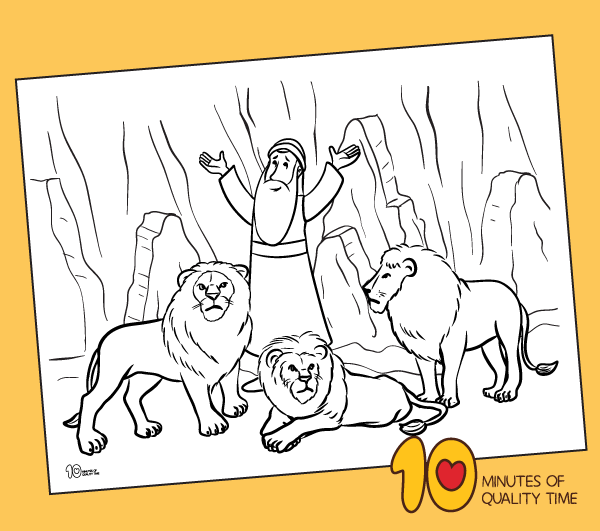 Daniel in the lions den coloring page â minutes of quality time
