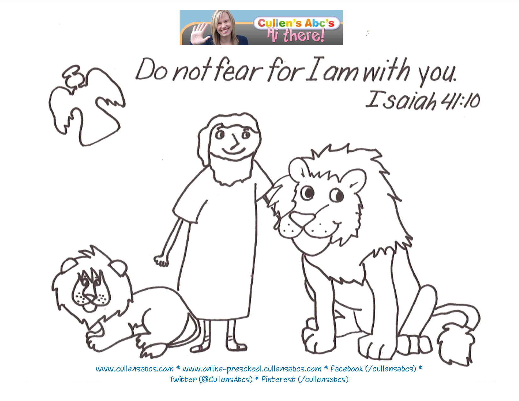 Daniel and the lions den bible memory verse coloring page free childrens videos activities