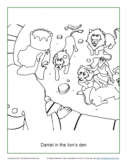 Daniel in the lions den coloring page