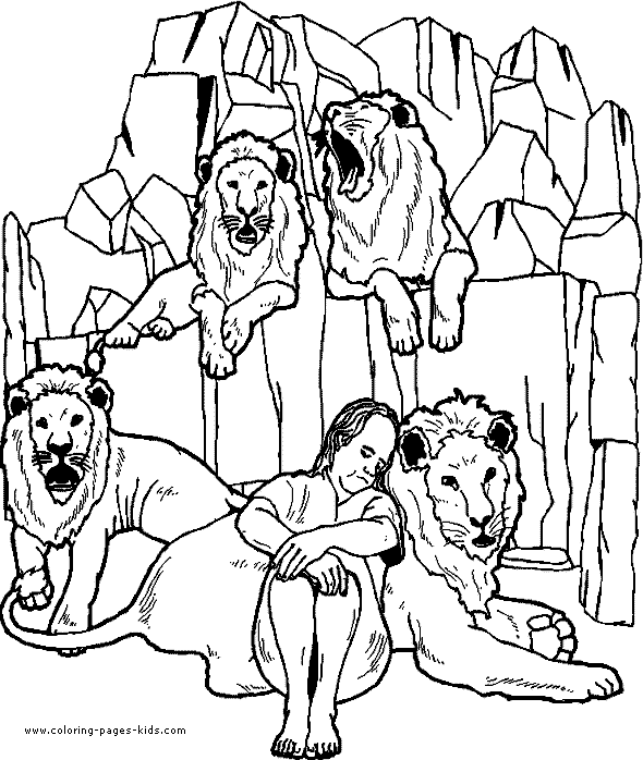 Daniel in the lions den color page free printable coloring sheets for kids