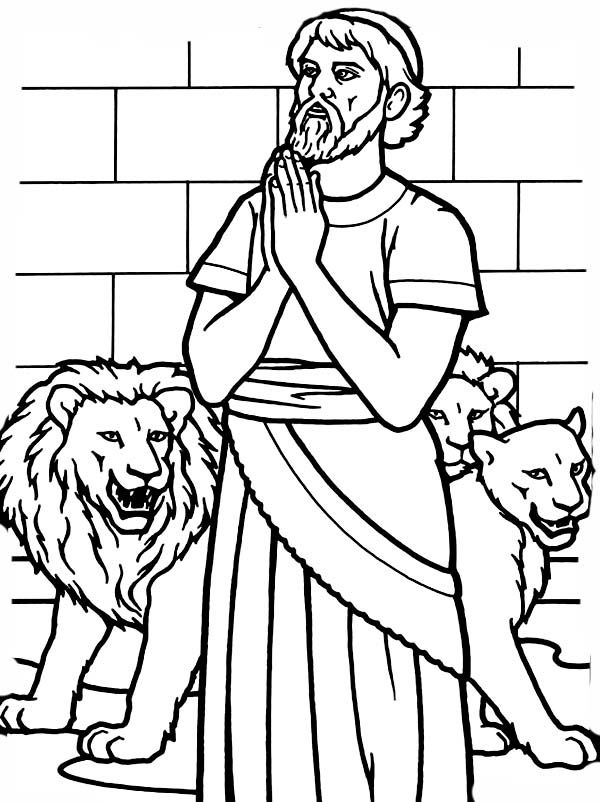 Daniel pray to god in daniel and the lions den coloring page daniel and the lions bible coloring pages daniel in the lions den