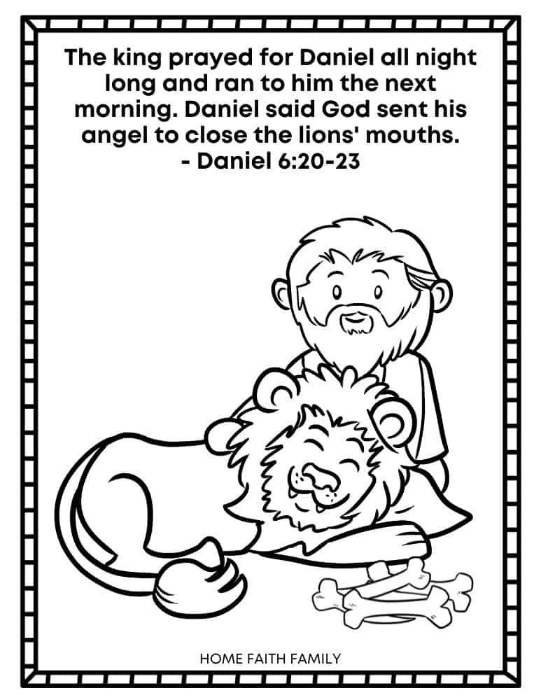 Free daniel and the lions den coloring book