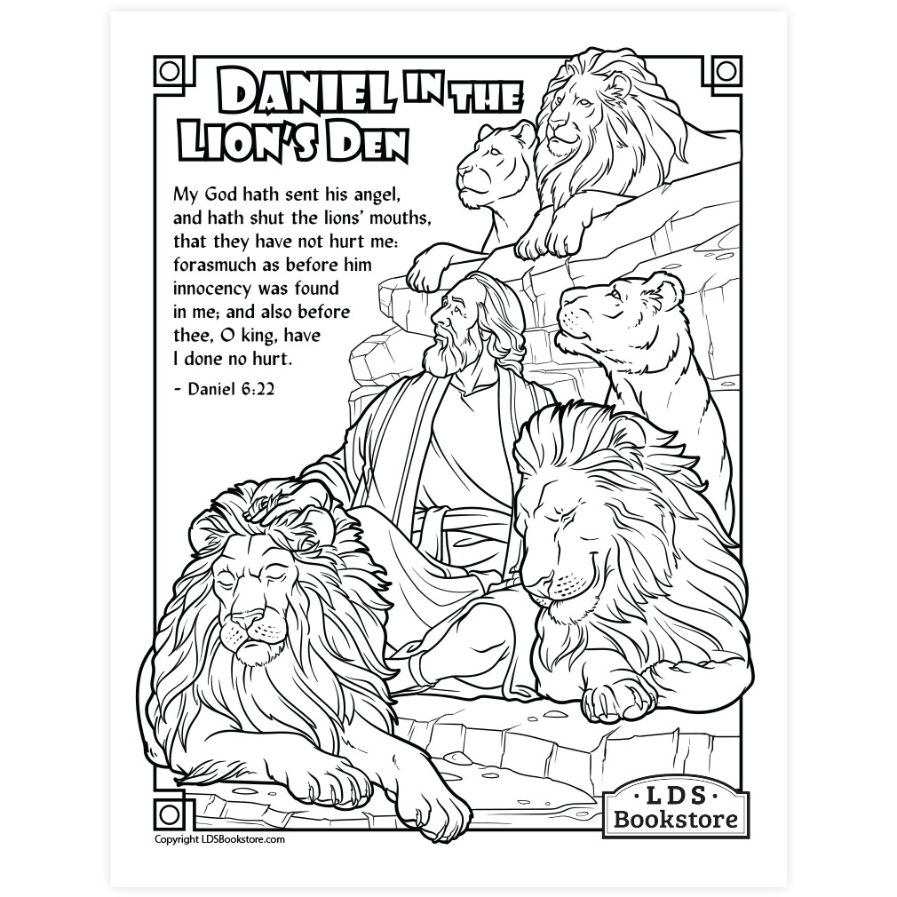 Daniel in the lions den coloring page