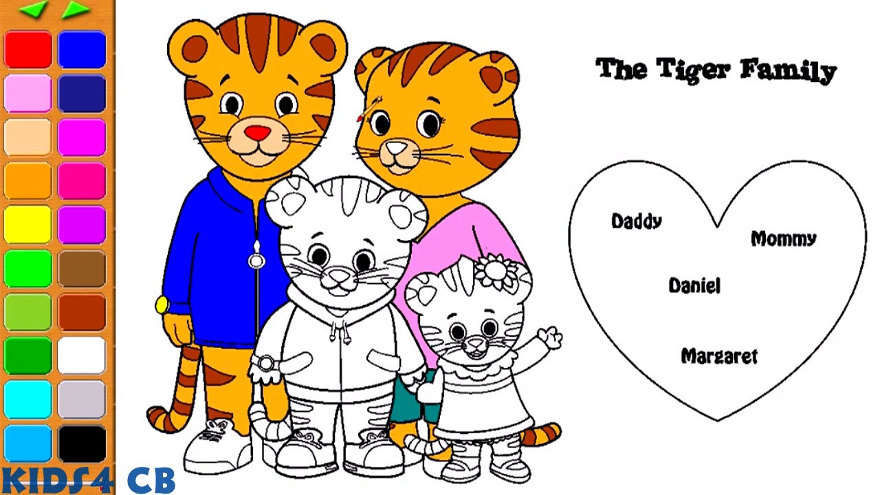 Daniel tigers neighborhood coloring pages daniel tigers family