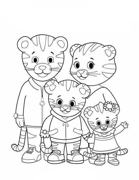 Printable daniel tiger image coloring page